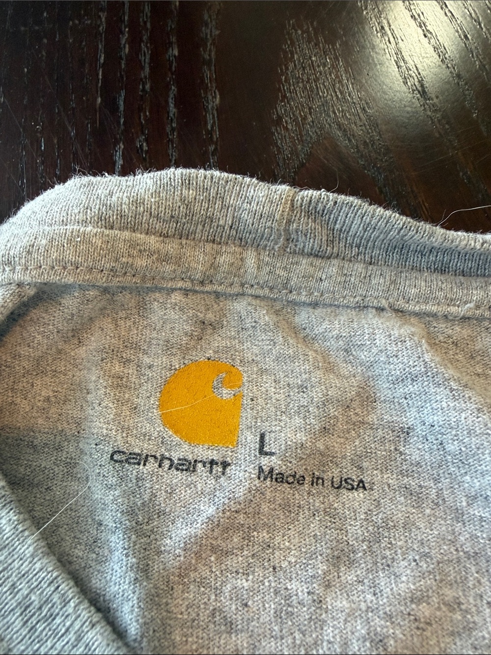 Carhartt Gray Short Sleeve Tee with American Flag Graphic - Picture 2 of 4